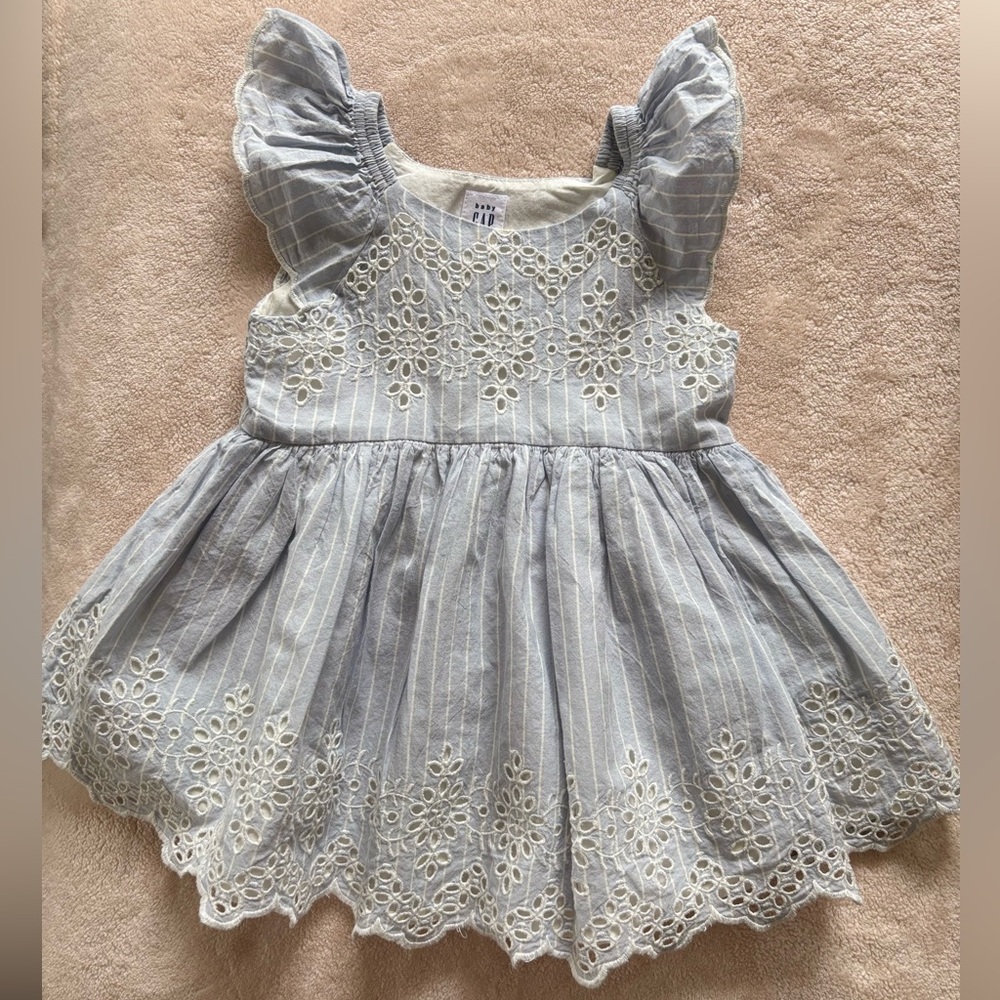 [GAP] Baby Blue and White Cotton Floral Dress